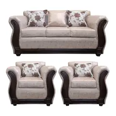AMERICA DECORA - Juego de living 3-1-1 Eleonor Envejecido Beige