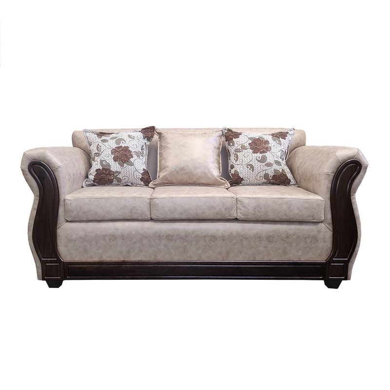 AMERICA DECORA - Sofá 3 Personas Eleonor Envejecido Beige