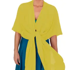 MARIA PASKARO - Tapado Capa Multiforma Catania Gasa Amarillo Limon