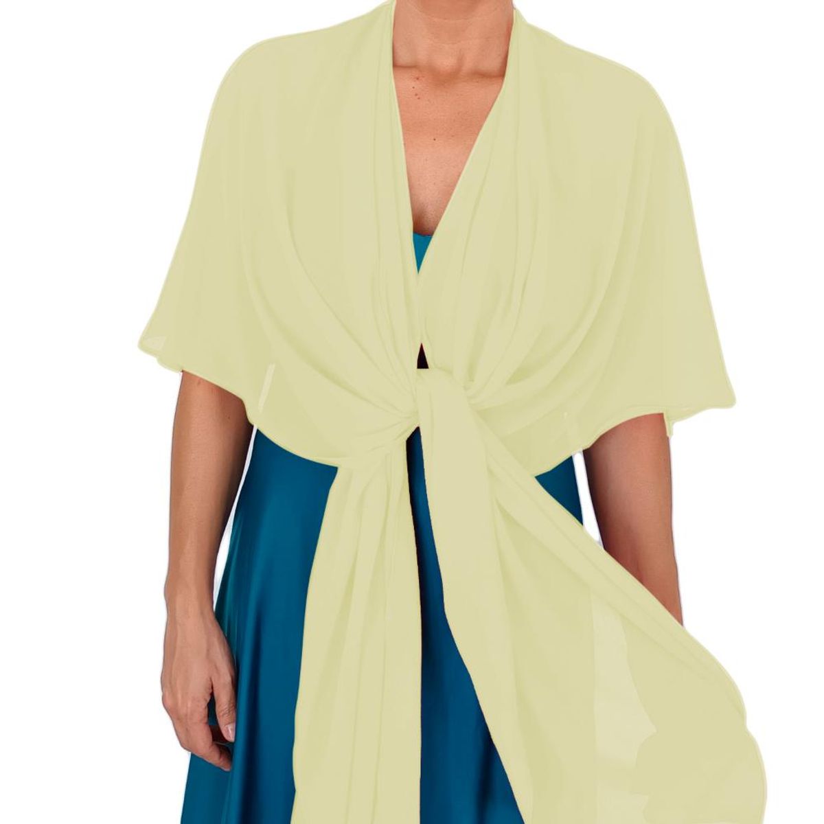 MARIA PASKARO - Tapado Capa Multiforma Catania Gasa Amarillo Claro Maria Paskaro