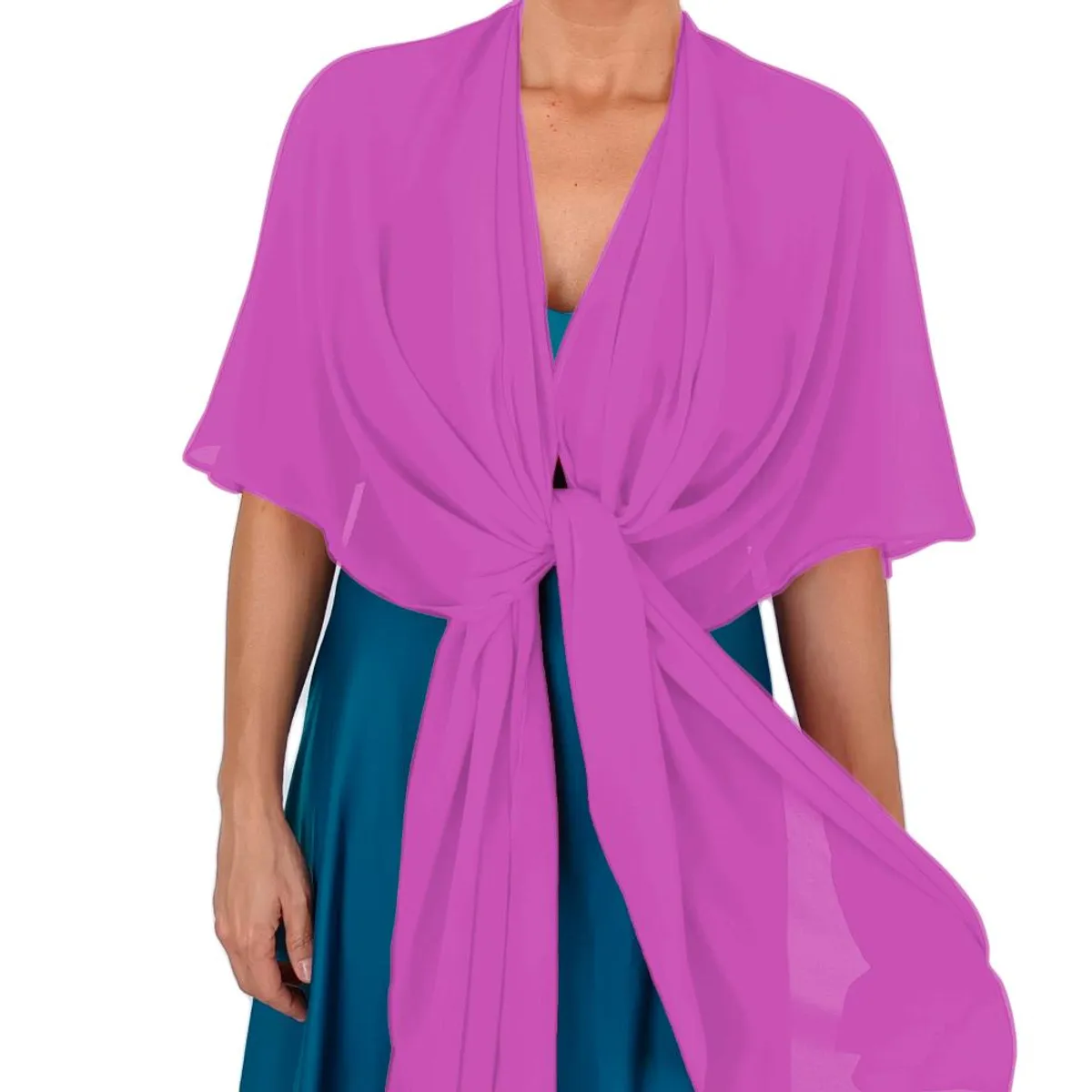 MARIA PASKARO - Tapado Capa Multiforma Catania Gasa Magenta Intenso Maria Paskaro