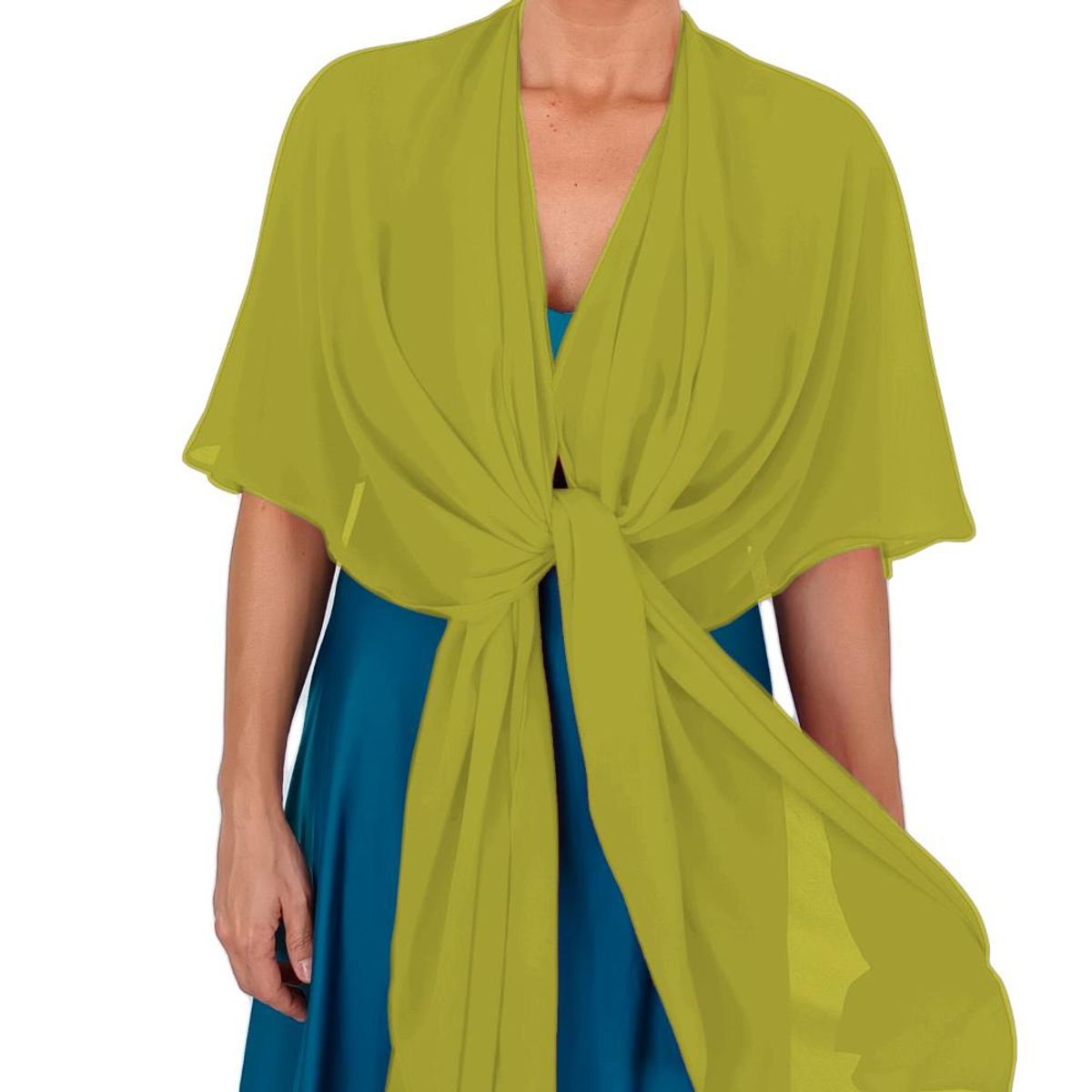 MARIA PASKARO - Tapado Capa Multiforma Catania Gasa Verde Pistacho Maria Paskaro