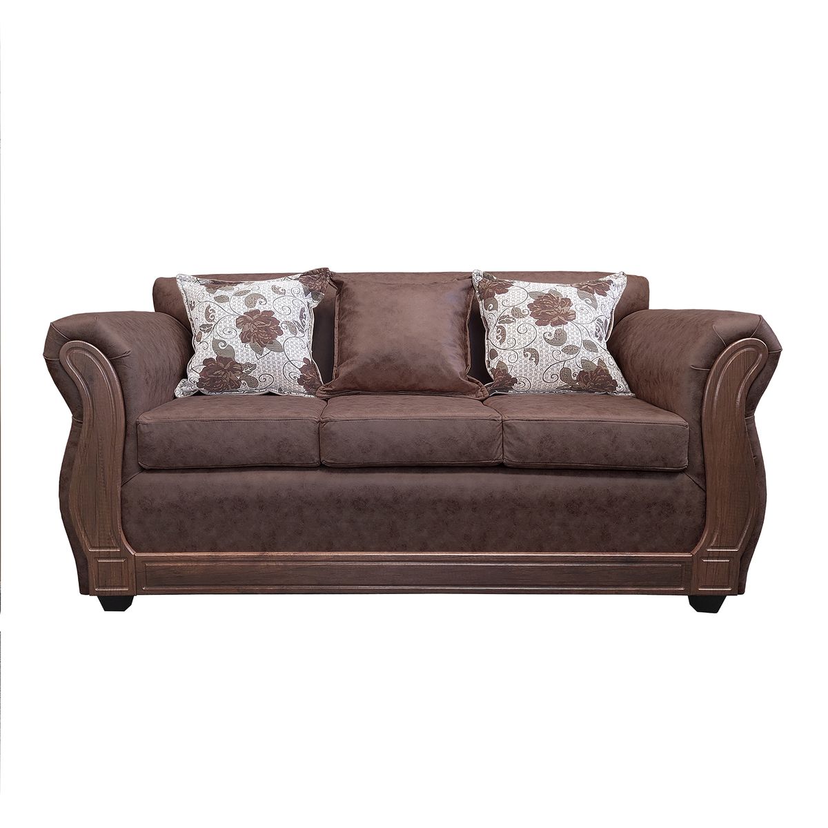 AMERICA DECORA - Sofá 3 Personas Eleonor Envejecido Café Oscuro X