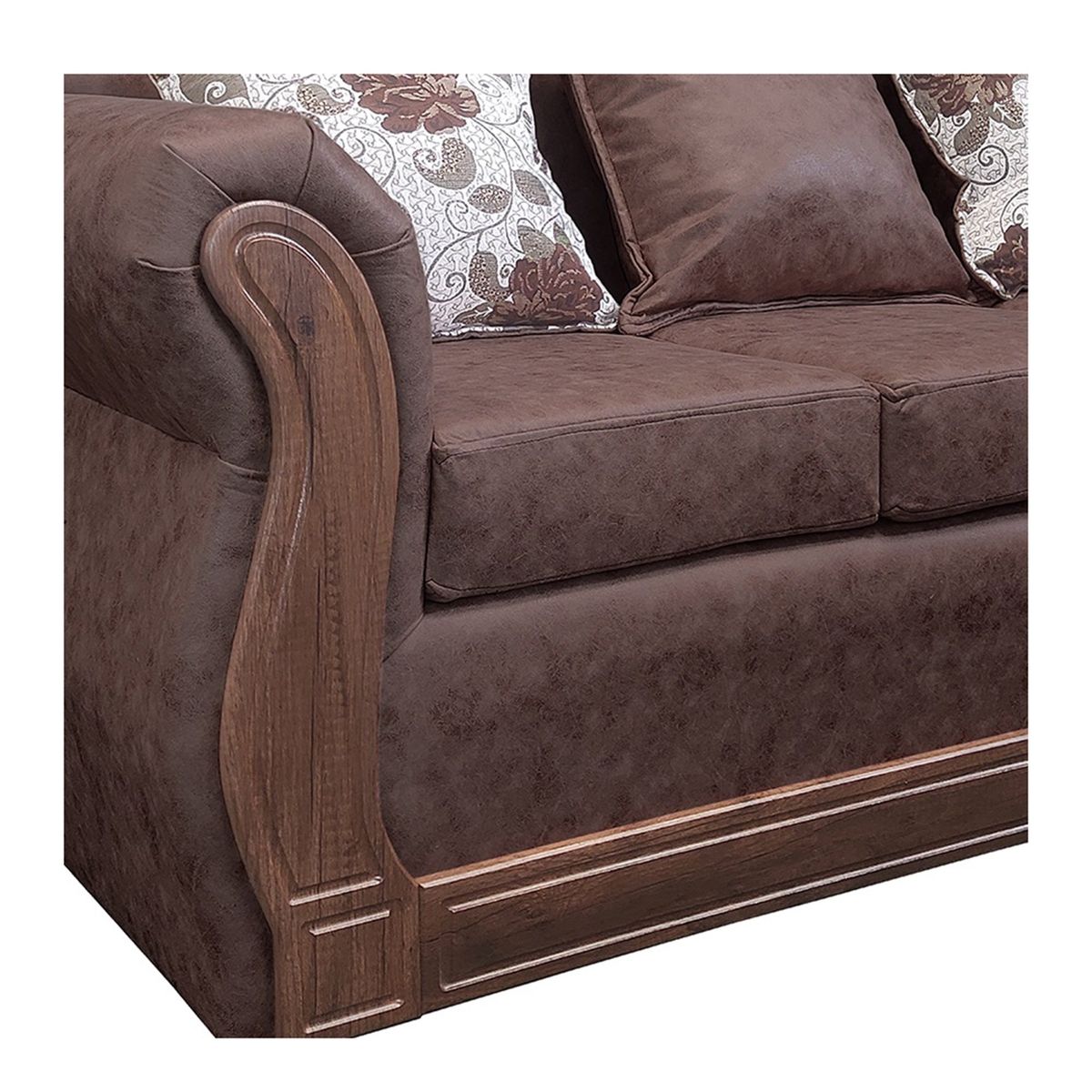 AMERICA DECORA - Sofá 3 Personas Eleonor Envejecido Café Oscuro X