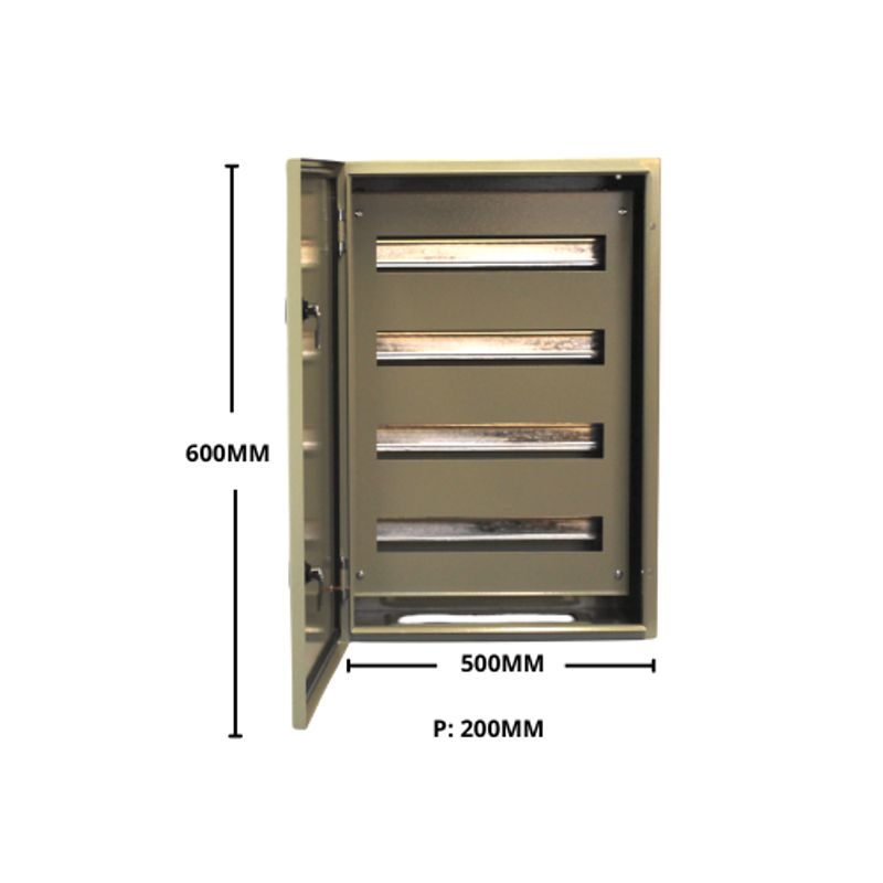 GENERICO - GABINETE TABLERO METALICO 600X500X200MM 1 PUERTA + CHASIS IP65 76MOD
