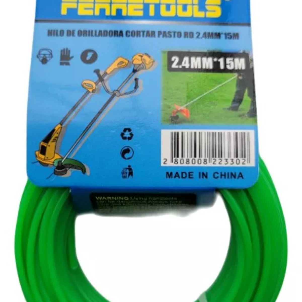 GENERICO - 15 Metros Hilo Cortador De Pasto Nylon Orilladora 24mm