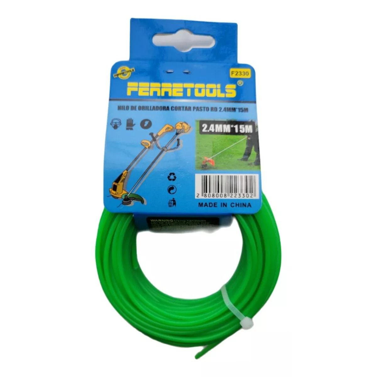 GENERICO - 15 Metros Hilo Cortador De Pasto Nylon Orilladora 24mm