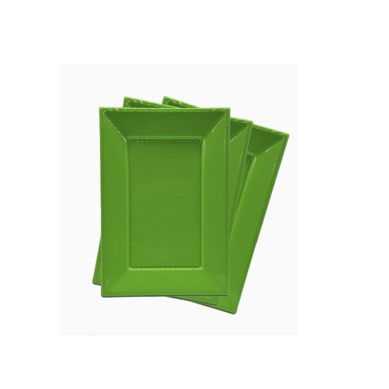 GENERICO - Platos Rectangulares 3 pcs Colores Surtidos