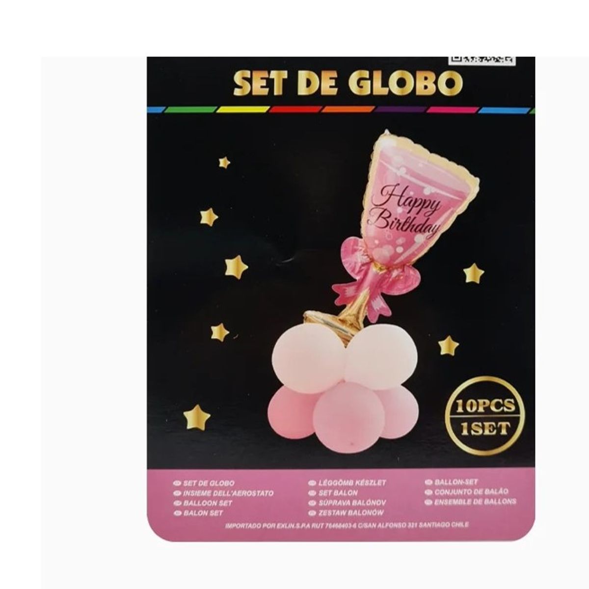 GENERICO - Set Globos Forma Copa Color rosa