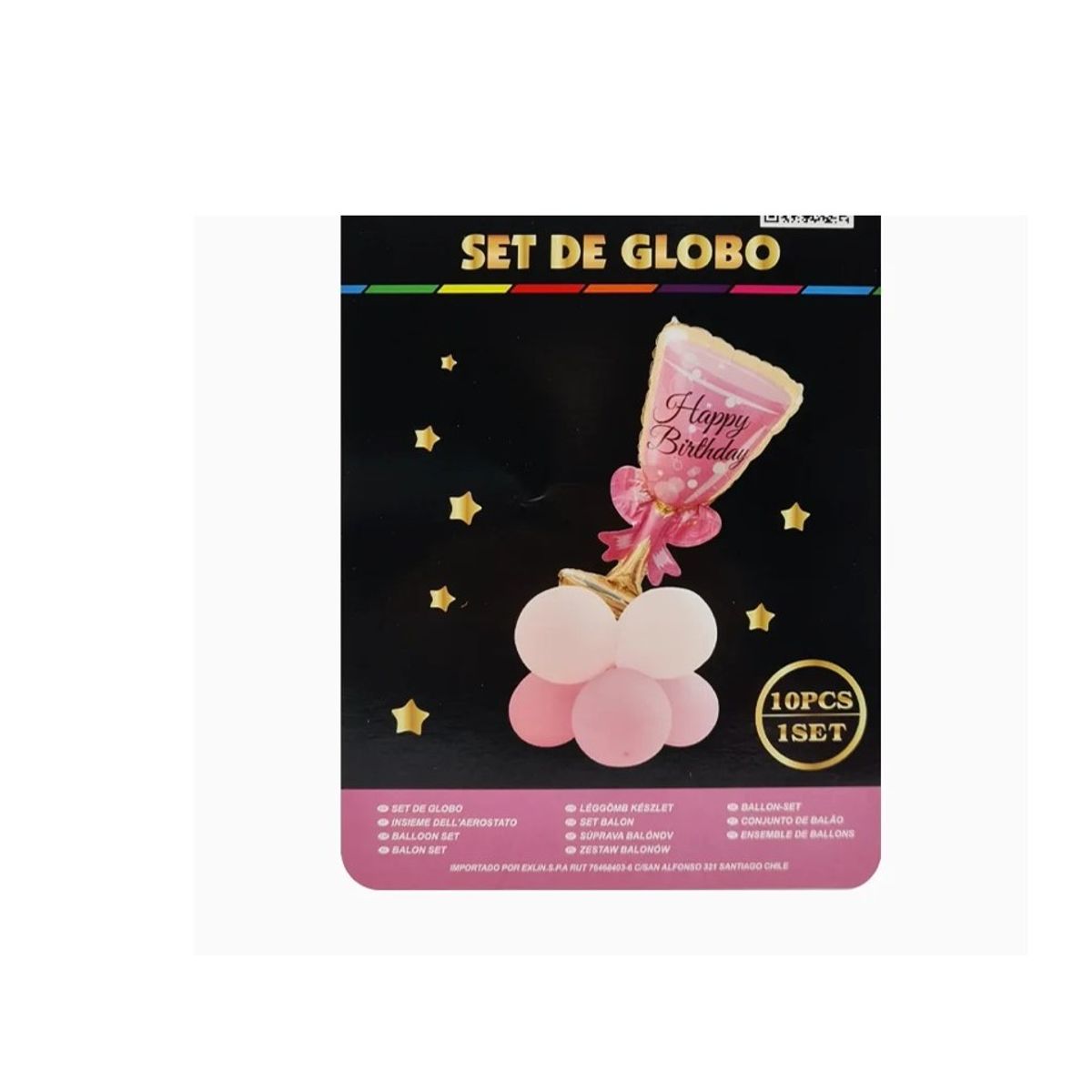 GENERICO - Set Globos Forma Copa Color rosa