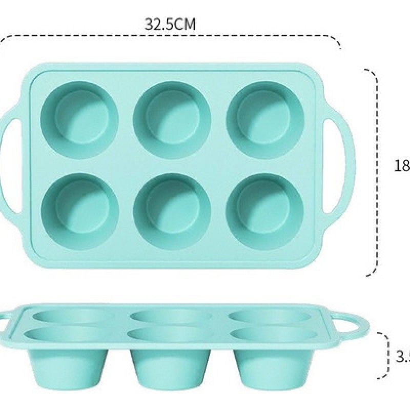 GENERICO - Molde De Silicona Para 6 Cupcakes Magdalenas