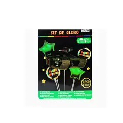 GENERICO - Set Globos Forma Tanque Verde Oscuro