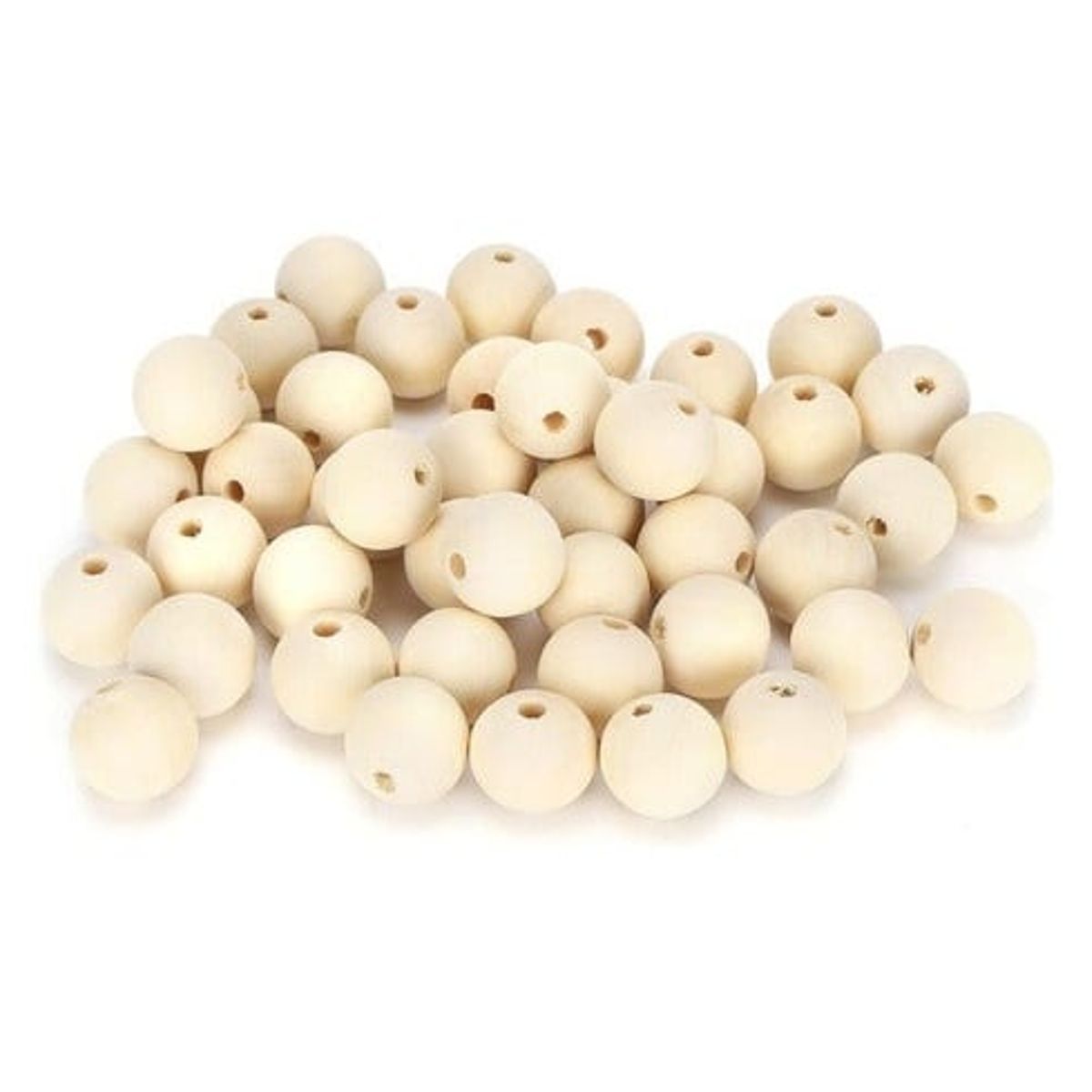 GENERICO - Pack 50 Cuentas De Madera 20mm Color Natural Para Macrame
