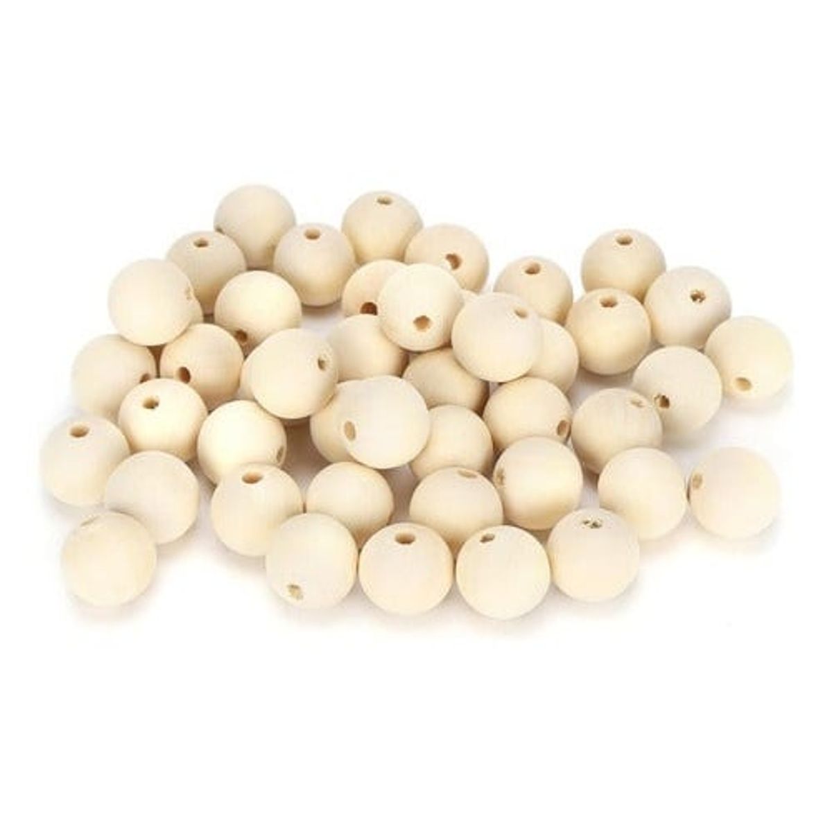 GENERICO - Pack 50 Cuentas De Madera 20mm Color Natural Para Macrame