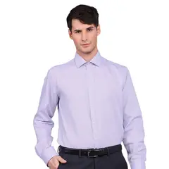 VAN HEUSEN - Camisa Hombre Slim Fit Formal Lila Claro Sin Bolsillo Cuello Italiano