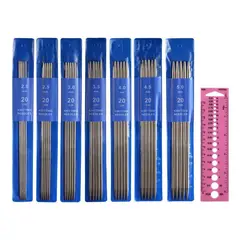 GENERICO - Set 35 Palillos Doble Punta Para Calcetines + Regla Medidas