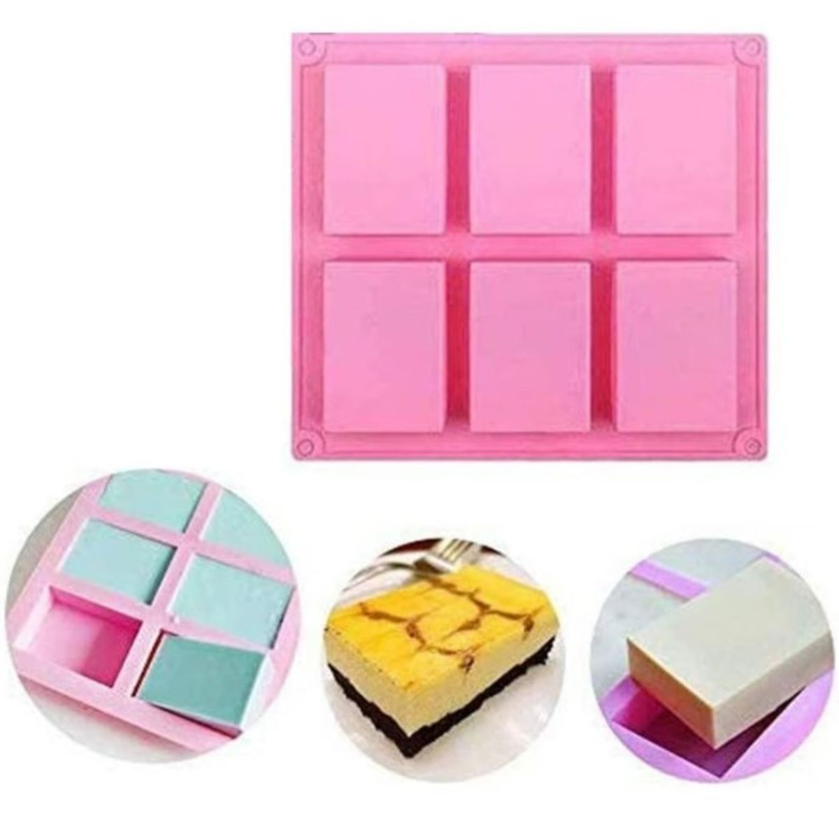 GENERICO - Moldes Silicona Jabon Moldes Hielo Molde Jabon 6 Cavidades.
