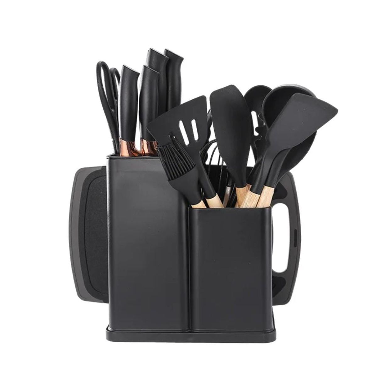 GENERICO - Set De Utensilios De Cocina Silicona 19 Piezas + tabla