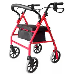 ONEDER - Andador Burrito Ortopédico 4 Ruedas Con Asiento Y Bolso Plegable Doble Freno