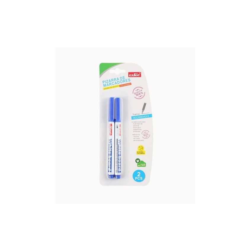 GENERICO - Marcador Para Pizarra Azul 4pcs 9cm