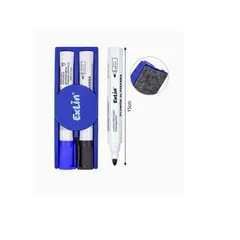 GENERICO - Marcador Para Pizarra Más Borrador Negro Y Azul 15cm