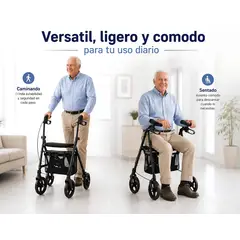 GENERICO - Andador 4 Ruedas Con Asiento Y Canasto Aluminio Liviano