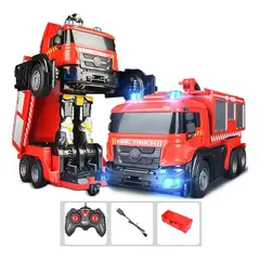U BUY - Auto A Control Transformer Bombero Lanza Agua 828-5 Rojo