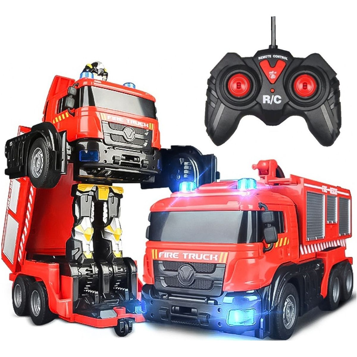 U BUY - Auto A Control Transformer Bombero Lanza Agua 828-5 Rojo