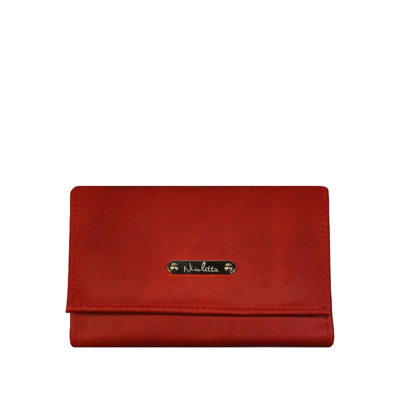 NICOLETTA - Billetera de Mujer Nicoletta Roja 100% cuero genuino