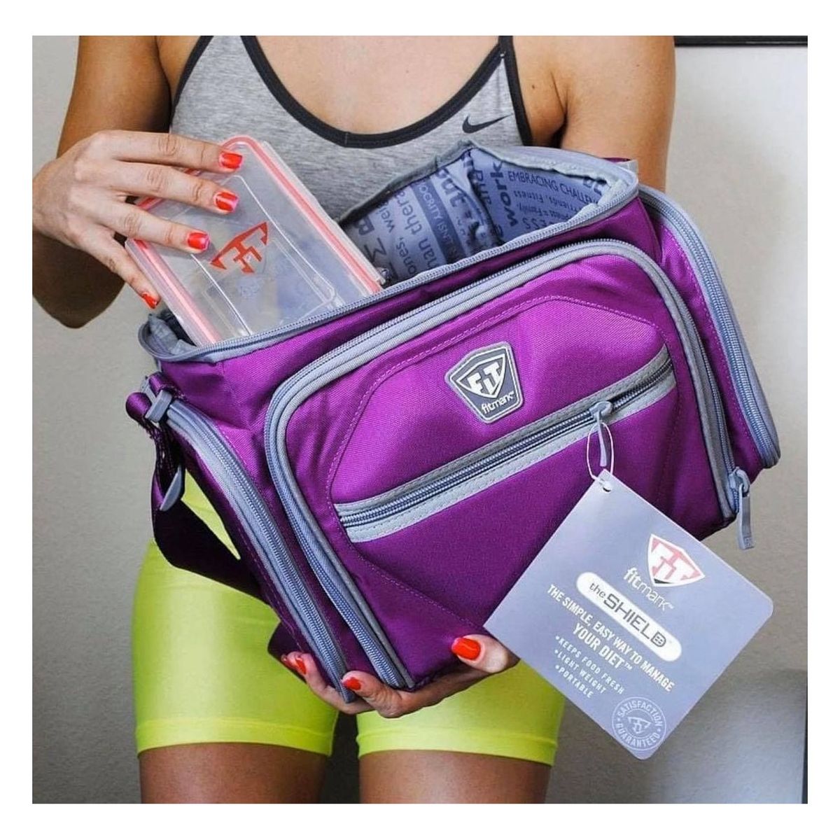 GENERICO - Fitmark The Shield Bolso Lonchera Termica Para Gimnasio Black