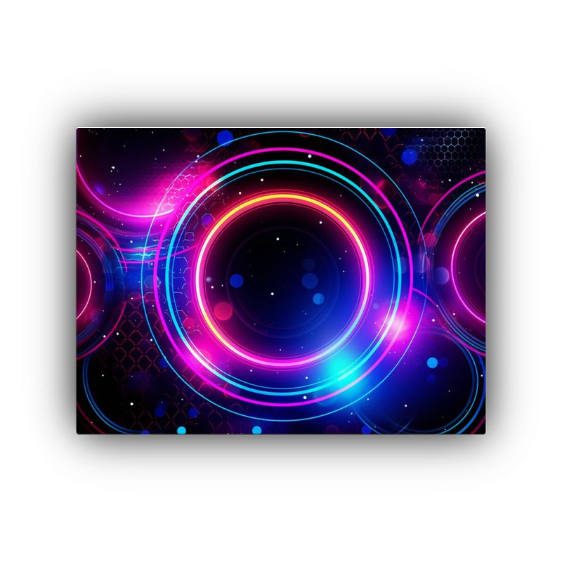GENERICO - Pinturas De Decoración En Bastidor Neon Con Líneas De Cir 120x80cm