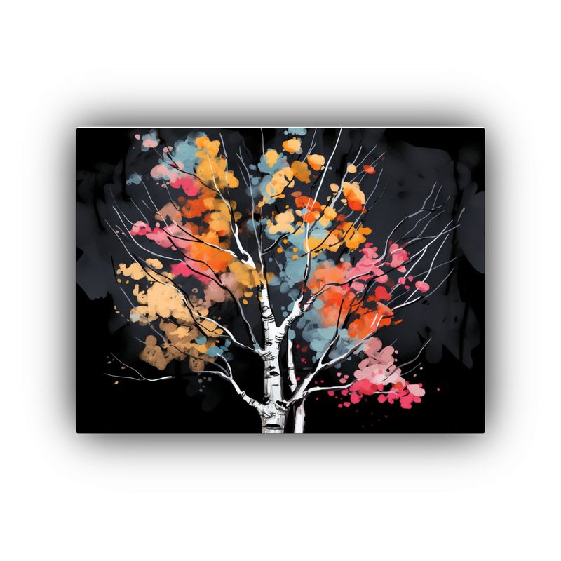 GENERICO - Cuadro Tonal Único Árbol De Álamo Temblón En Colores Neg 120x80cm