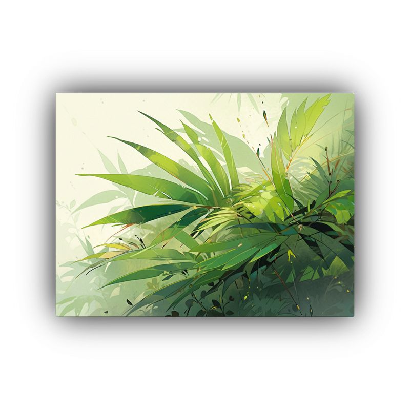 GENERICO - Cuadros Decorativos Hojas De Palma En Tonos Verdes Atmósf 120x80cm