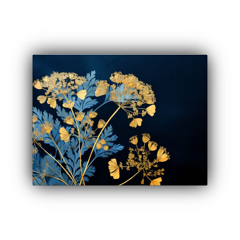 GENERICO - Paisajes De Perejil En Oro Y Azul Arte De Pared En Atmósfe 120x80cm