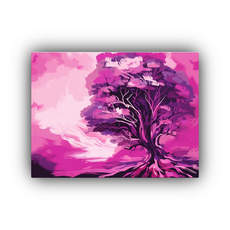 GENERICO - Pinturas Decorativas De Un Árbol Secuoya En Morado Y Rosa C 120x80cm