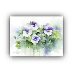 GENERICO - Cuadro Belleza Violets Verde Y Blanco Abstracto 120x80cm