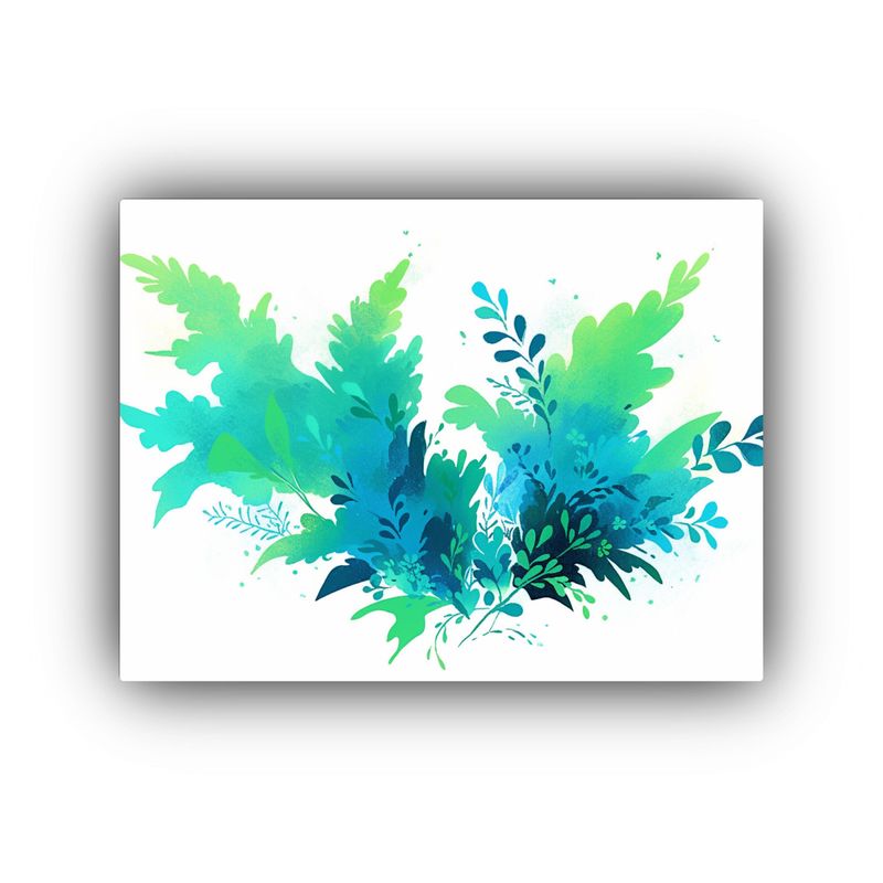 GENERICO - Cuadro Patrón Armonía De Colores Verde Y Azul En Estilo Ne 120x80cm