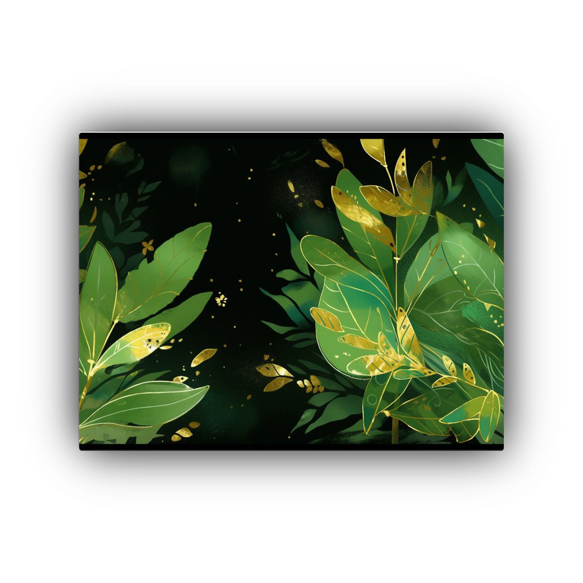 GENERICO - Cuadro Horizontal Impacto Visual En Colores Verde Y Oro Es 120x80cm