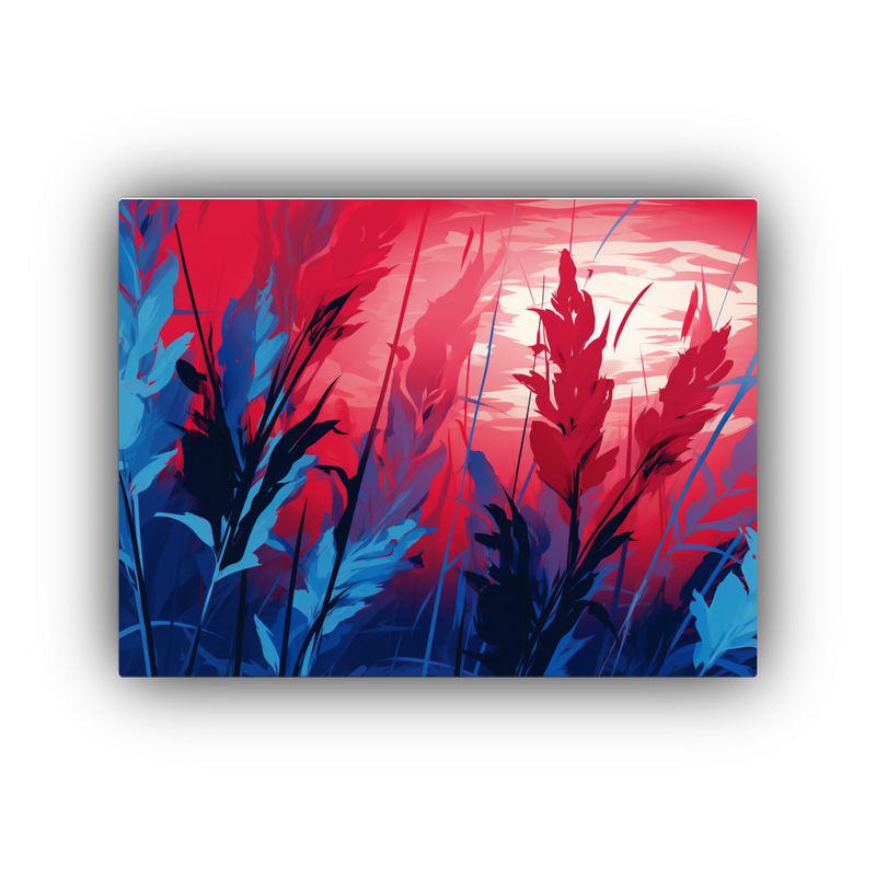 GENERICO - Pinturas Decorativas Inspiradas En Caña De Azúcar En Rojo  120x80cm