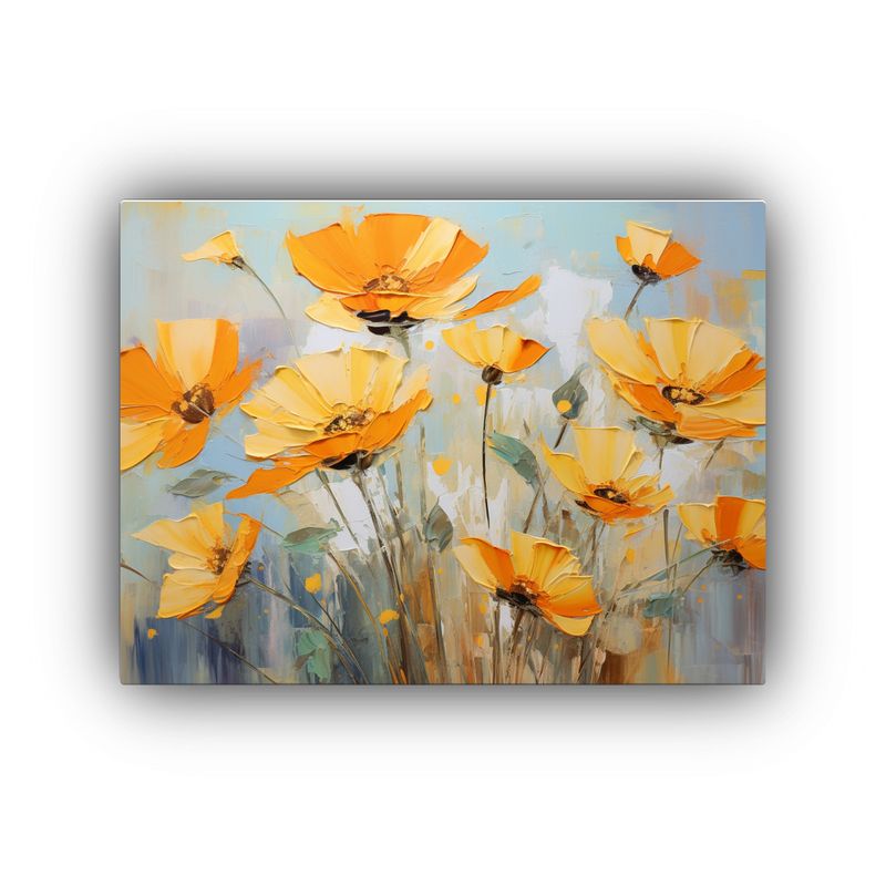 GENERICO - Pintura En Lienzo De Flores Amarillas Y Naranjas 120x80cm