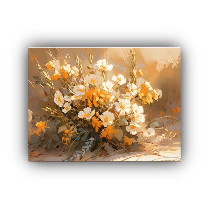 GENERICO - Pintura En Lienzo De Flores Amarillas Estilo Decorativo 120x80cm