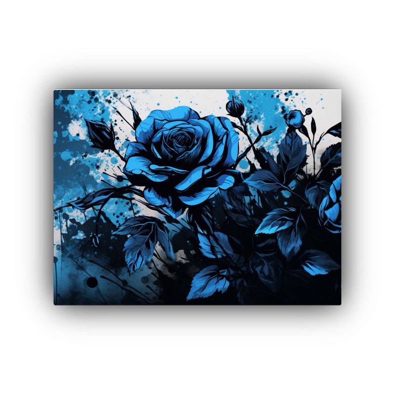 GENERICO - Pintura De Pared Tema Textura En Colores Negro Y Azul Estilo 120x80cm