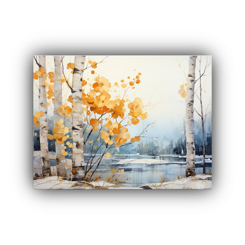 GENERICO - Pintura Abstracta Combinación De árbol Aspen En Blanco Y D 120x80cm