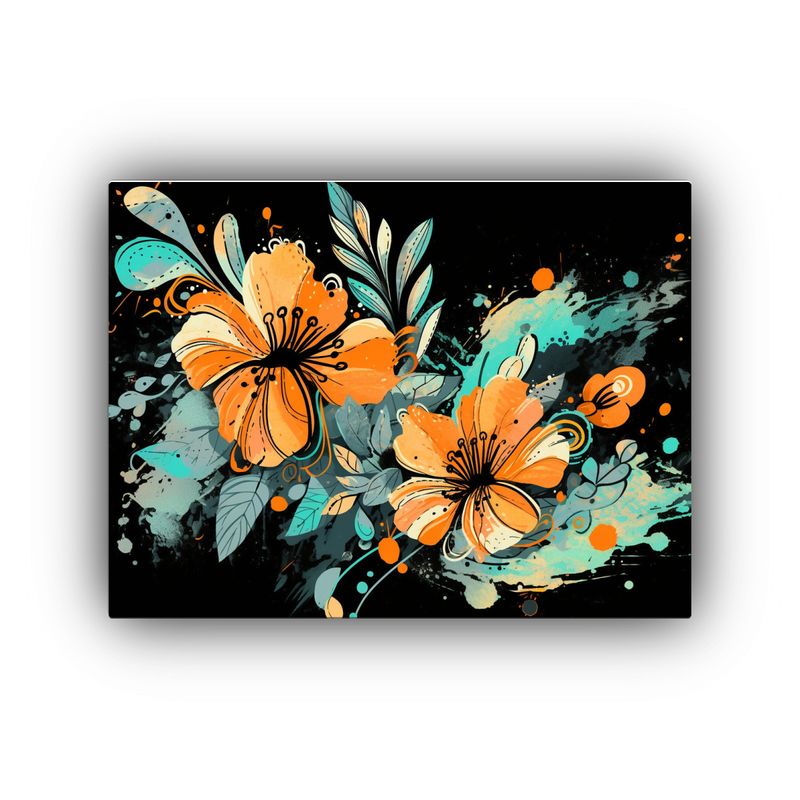 GENERICO - Cuadros Con Riqueza Visual En Turquesa Y Naranja Para Decora 120x80cm