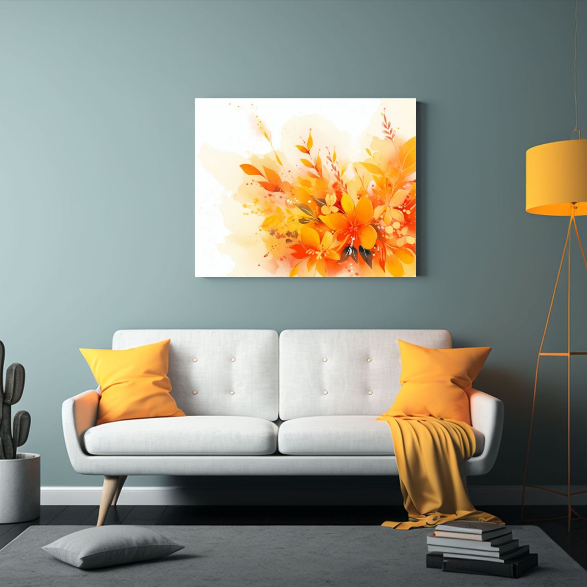 GENERICO - Cuadros Decorativos Amarillo Y Naranja Personalidad Neonoir 120x80cm