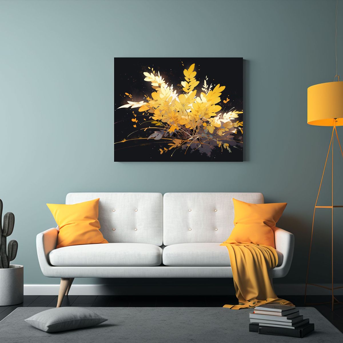 GENERICO - Pinturas De Lienzo Espectacular En Colores Amarillos Neonoir 120x80cm