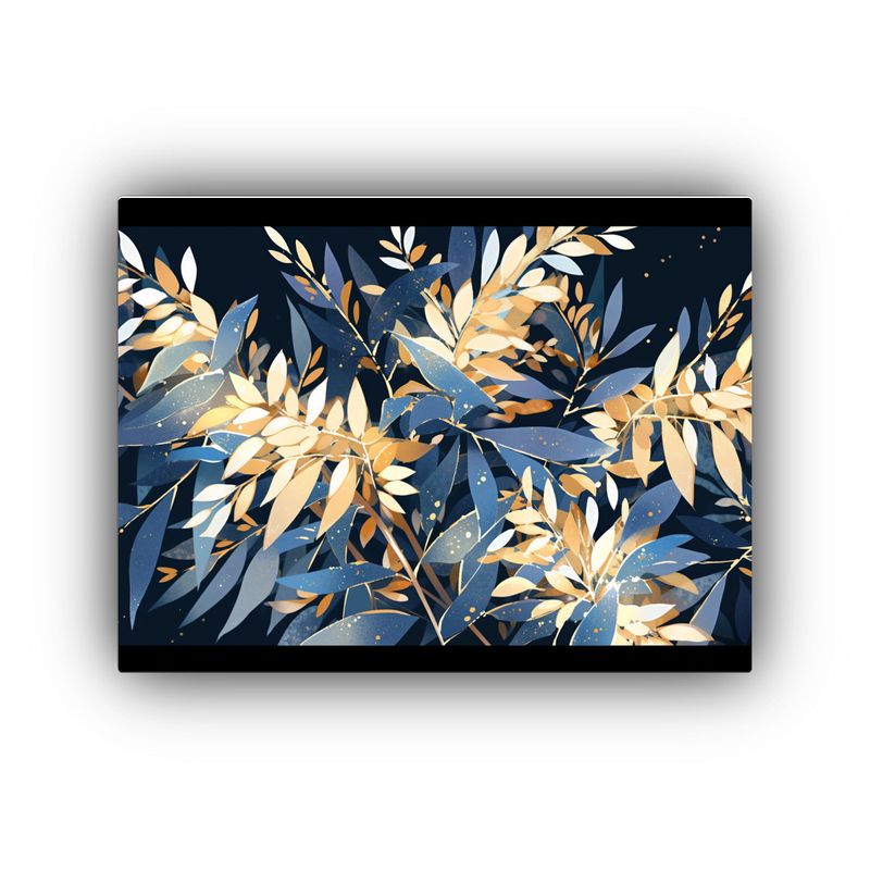 GENERICO - Cuadro Minimalista Tela Bastidor Árbol De Acacia En Oro Y A 120x80cm