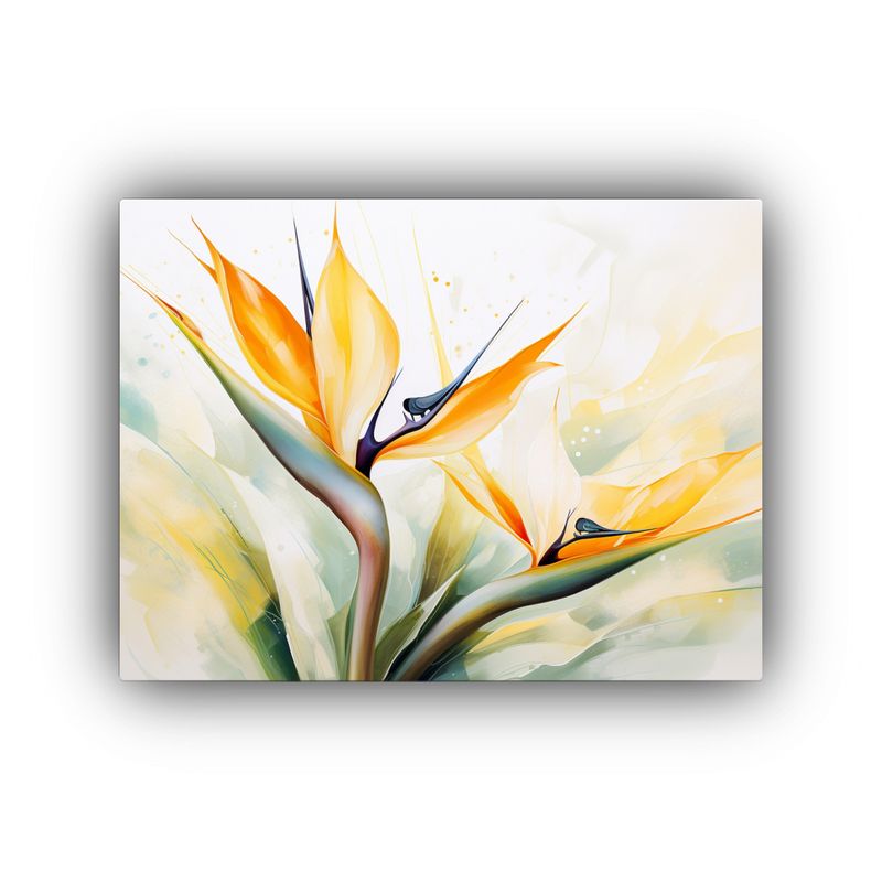 GENERICO - Cuadro Abstracto Combinación De Flores Del Paraíso Amarill 120x80cm