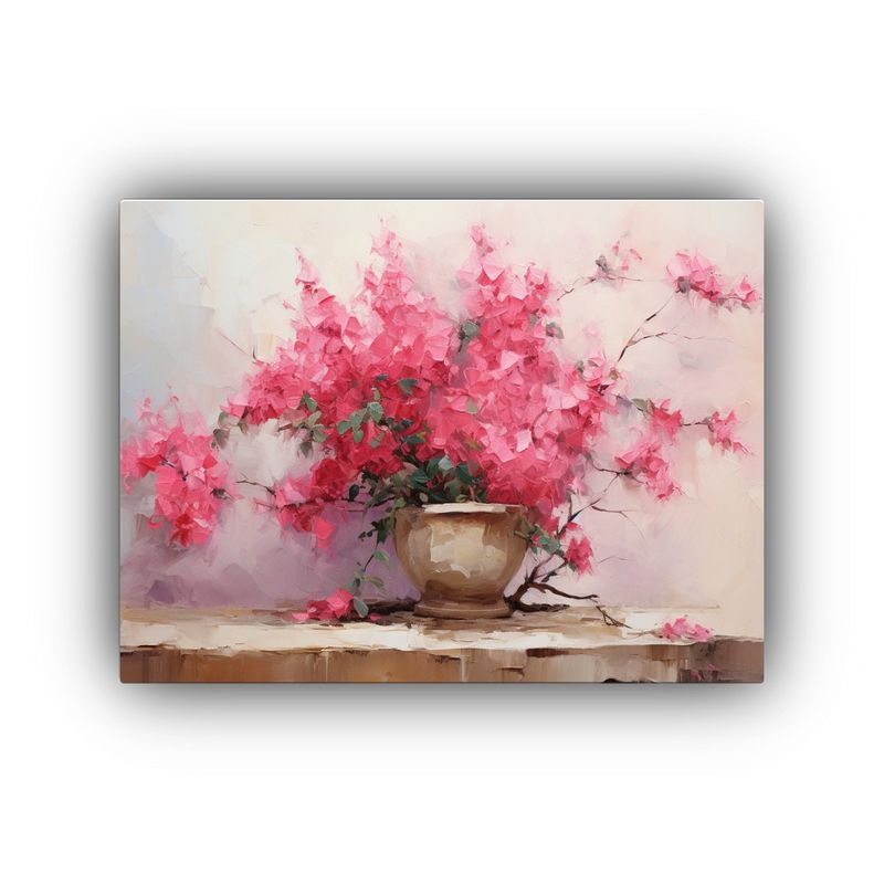 GENERICO - Pintura Abstracta De Bougainvillea Bonsai En Estilo Pop Art 120x80cm