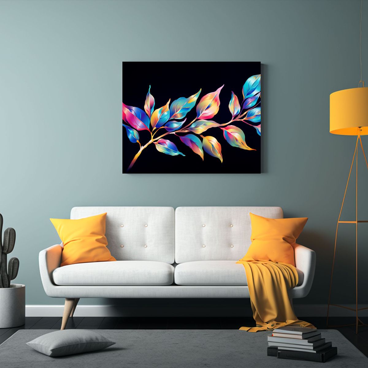 GENERICO - Pintura De Pared Eucalipto Arcoíris Neonoir 120x80cm